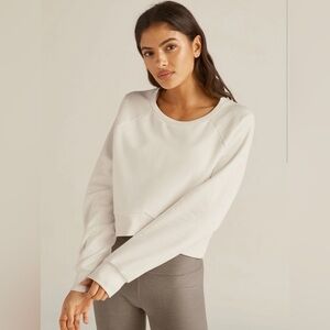 Beyond Yoga Uplift Cropped Pullover XL NWT LuxeFleece Ivory